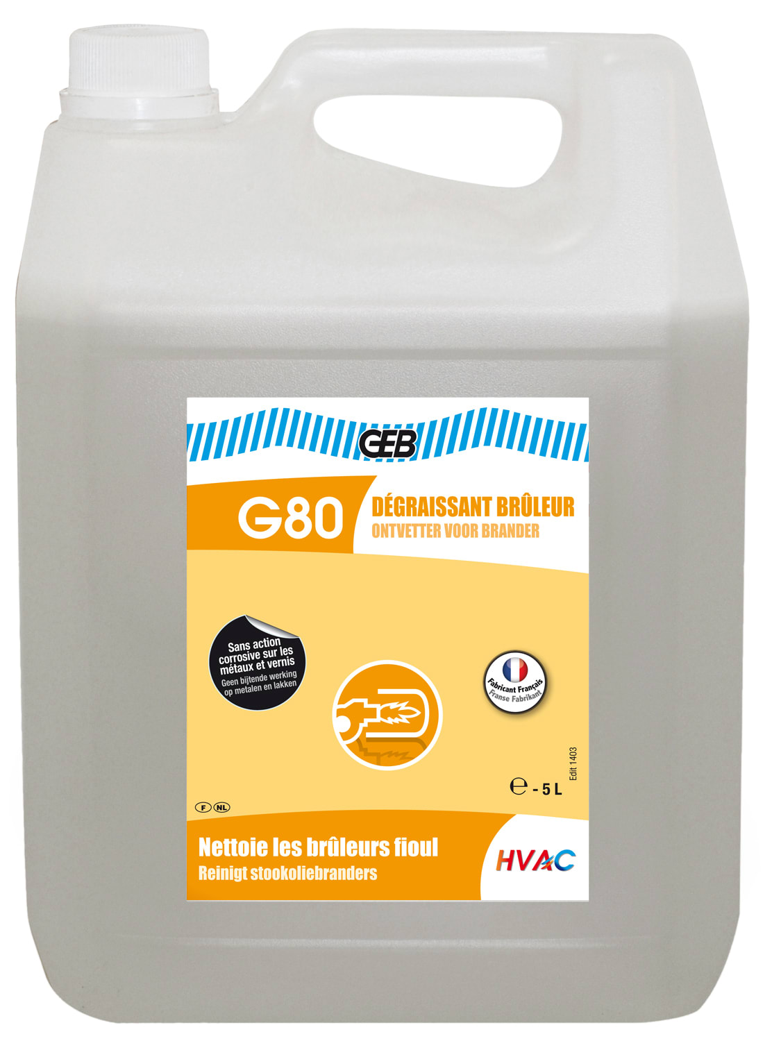 GEB - G80 DEGRAISSANT BRULEUR bidon 5 litres