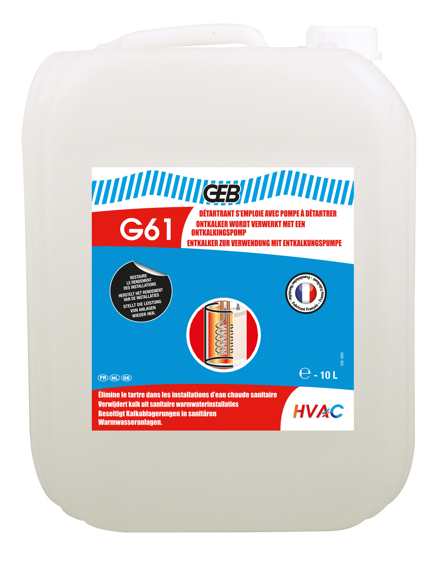 GEB - G61 DETARTRANT S?EMOIE AVEC POMPE bidon 10 litres