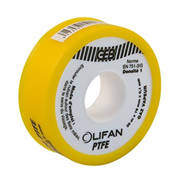 GEB - OLIFAN PTFE GAZ/VAPEUR 12 mm X 30 m X 0,1 mm cache jaune