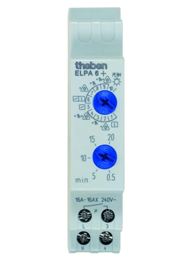 Theben - Minuterie escalier 30s a 20 mn multifonction+ preavis LED ELPA 6