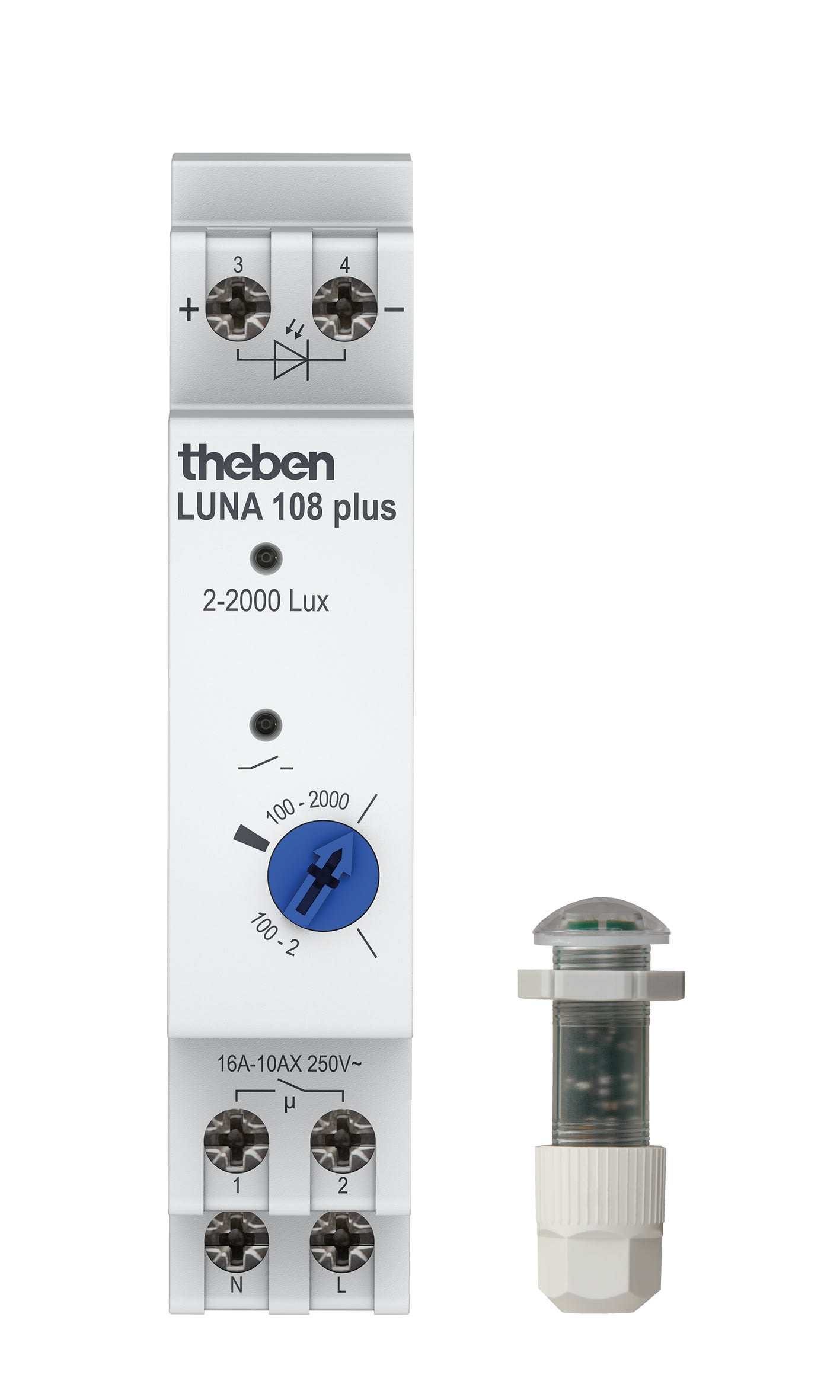 Theben - Interrupteur crépus 2 à 2000 lux cellule encastrée