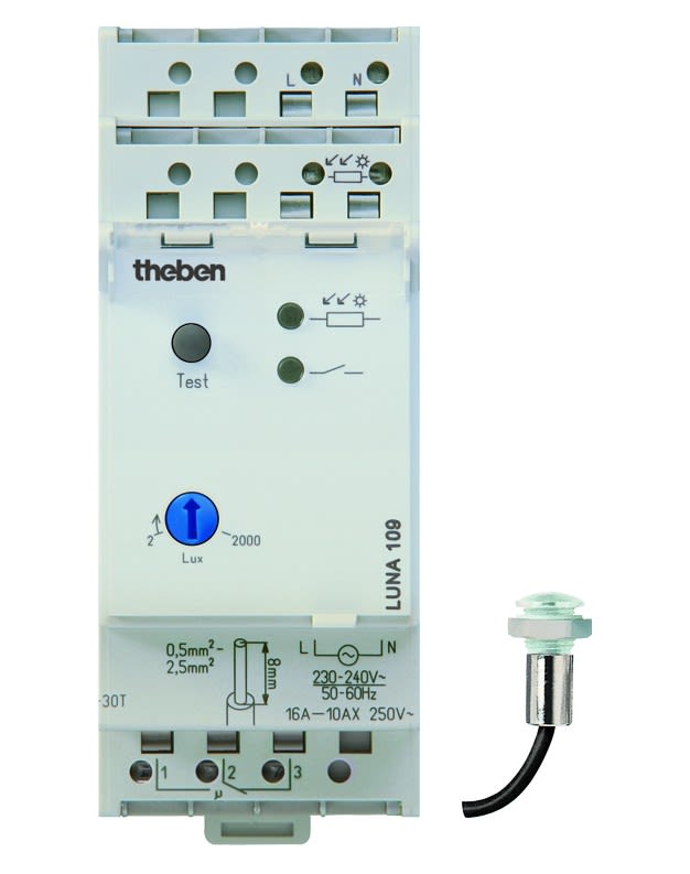 Theben - Interrupteur crépusculaire 2 à 2000 lux réglage analogique cellule encastrée
