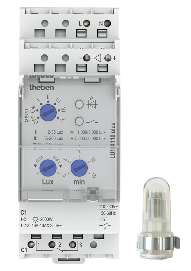 Theben - Interrupteur crépusculaire 2 à 50000 lux réglage analogique cellule saillie