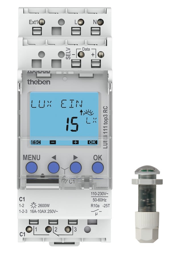 Theben - Interrupteur crépusculaire 1 à 99000 lux réglage numérique cellule enc