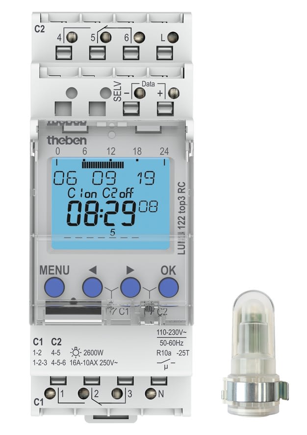 Theben - Interrupteur crépusculaire 1 à 99000 lux prog 7 j