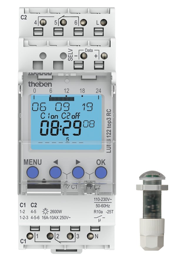 Theben - Interrupteur crépusculaire 1 à 99000 lux prog 7 j