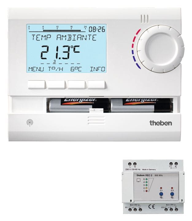 Theben - Thermostat d'ambiance digital programmable radio 2 zones