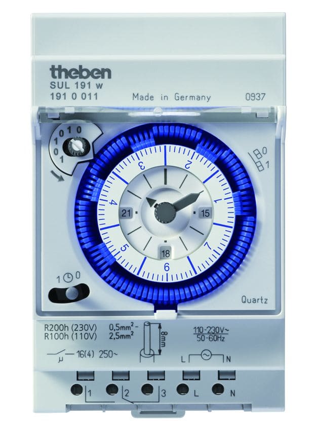 Theben - Horloge hebdomadaire mécanique 7j avc réserve de marche