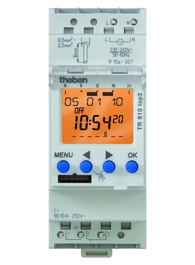 Theben - Horloge hebdomadaire digitale 24h 7j 2modules 230v