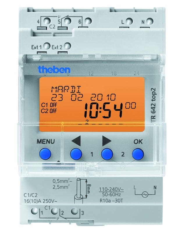 Theben - Horloge annuelle et astronomique digitale 2 c 230v