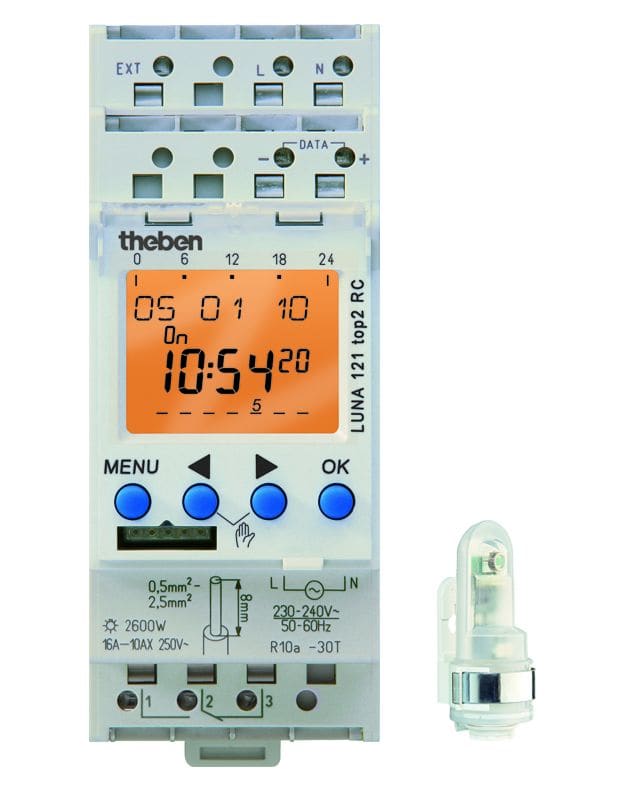 Theben - Interrupteur crépusculaire 12v-24v uc 1 à 100000 lux prog 7 j regl num cel sail