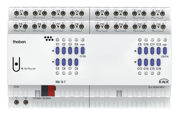 Theben - Module base Actionneur 16 c commutation  ou store RM 16 T  KNX