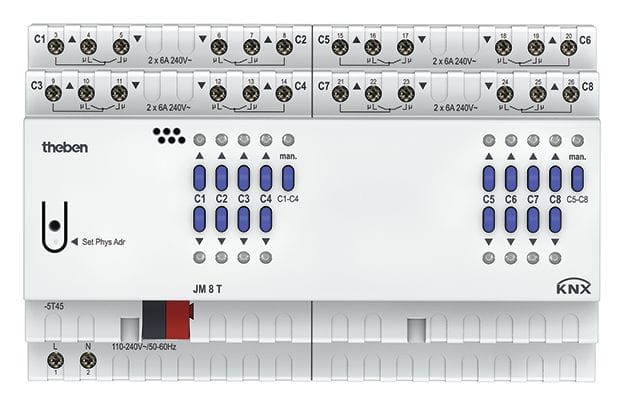 Theben - Actionneur de stores 8 contacts JM 8 T KNX
