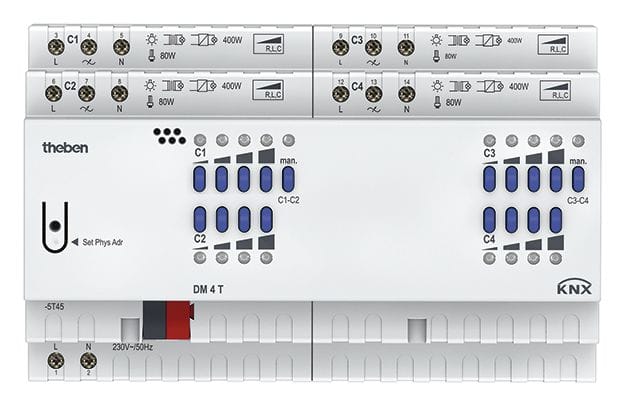 Theben - Module KNX variateur 4 circuits 4X400VA ou 1X800VA série FIX2