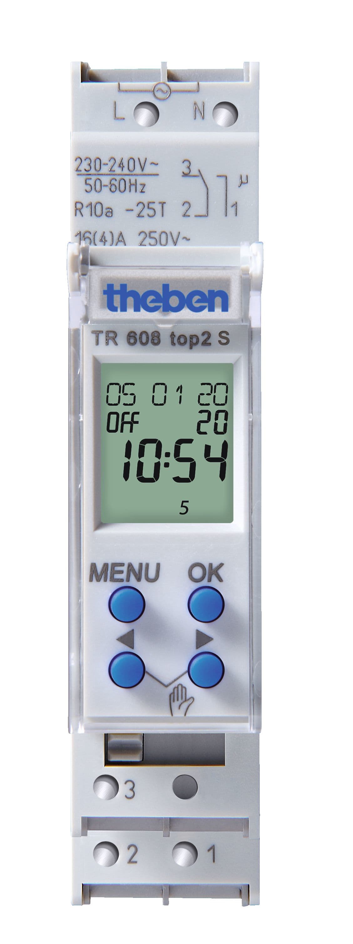 Theben - Horloge hebdomadaire digitale 1 module 24h 7j 1 c  inv 56 pas de programmes