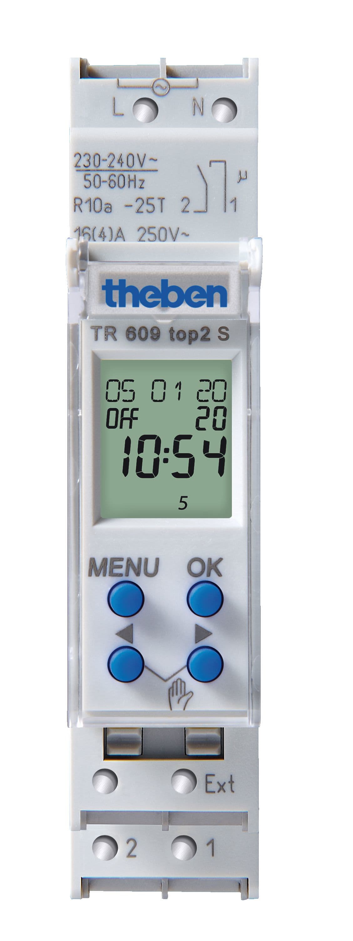Theben - Horloge hebdomadaire digitale 1 module 24h 7j 1 c uni 84 pas de programmes