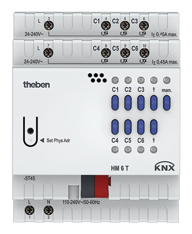 Theben - Actionneur de chauffage 6 contacts HM 6 T KNX