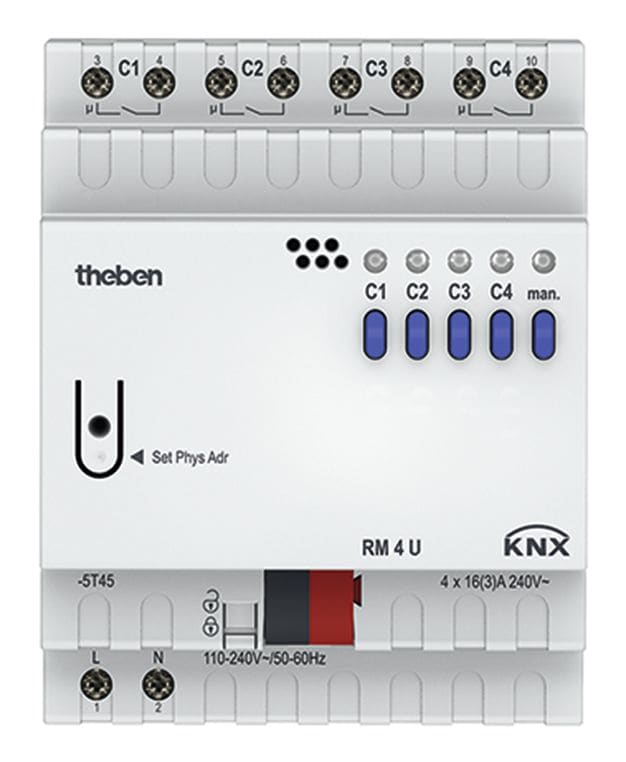 Theben - Module Actionneur commutation 4c + fonc logiques RM 4 U KNX