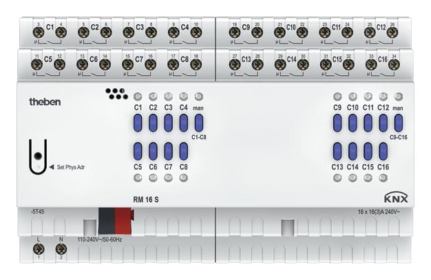 Theben - Actionneur 16 contacts tout ou rien RM 16 S KNX serie fix