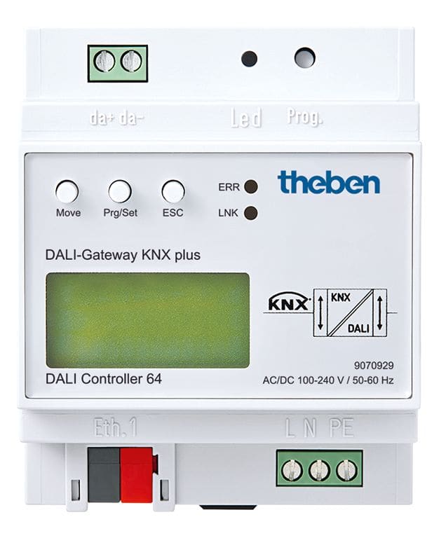 Theben - Passerelle DALI KNX pour 64 participants. Contrôle de la couleur de la lumière