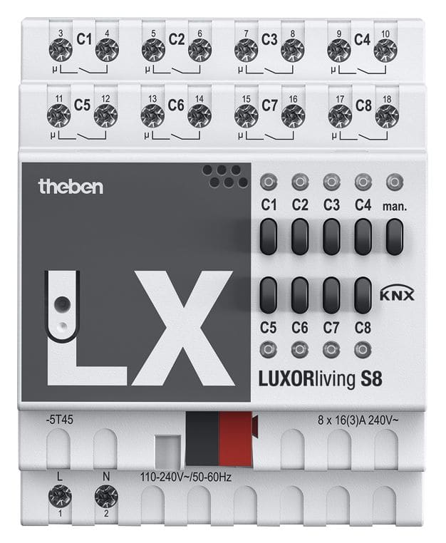 Theben - Module actionneur de commutation 8 circuits