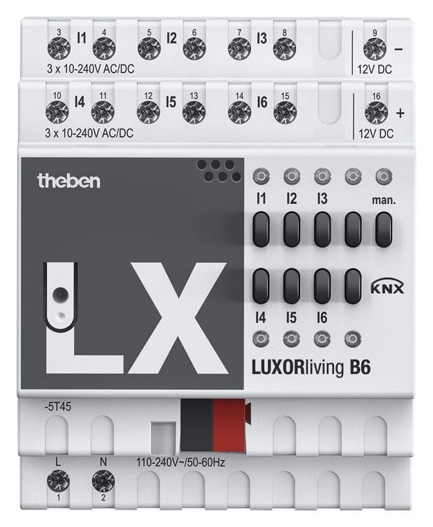 Theben - Module 6 entrées binaires LUXORliving B6. Multitension 10V-240V CA/CC