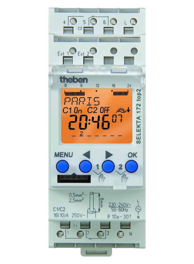 Theben - Horloge digitale astronomique modulaire 2 contacts 16A