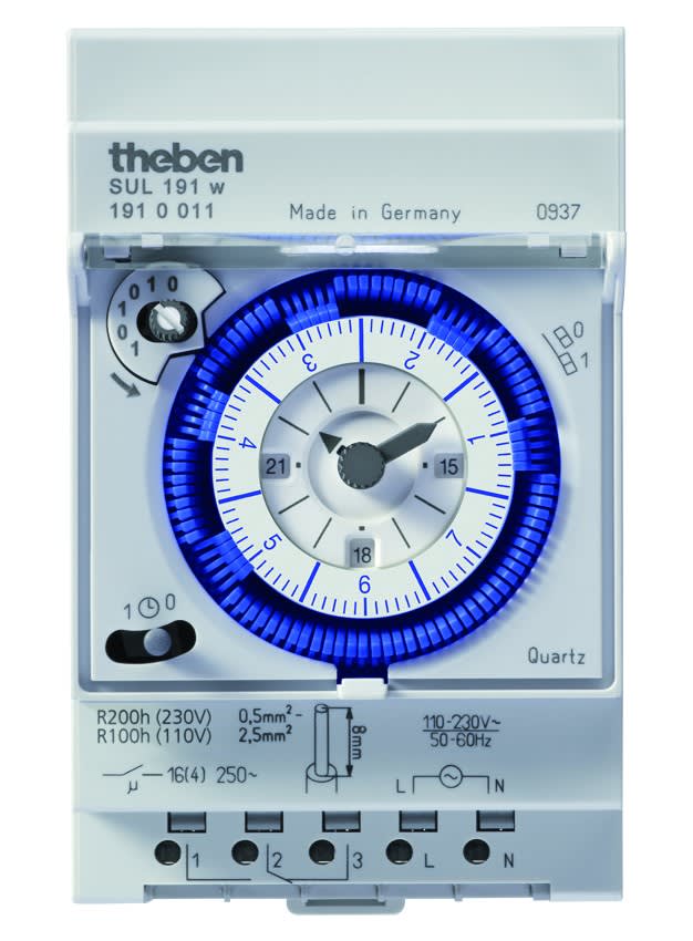 Theben - Horloge hebdomadaire mécanique 7j avc réserve de marche