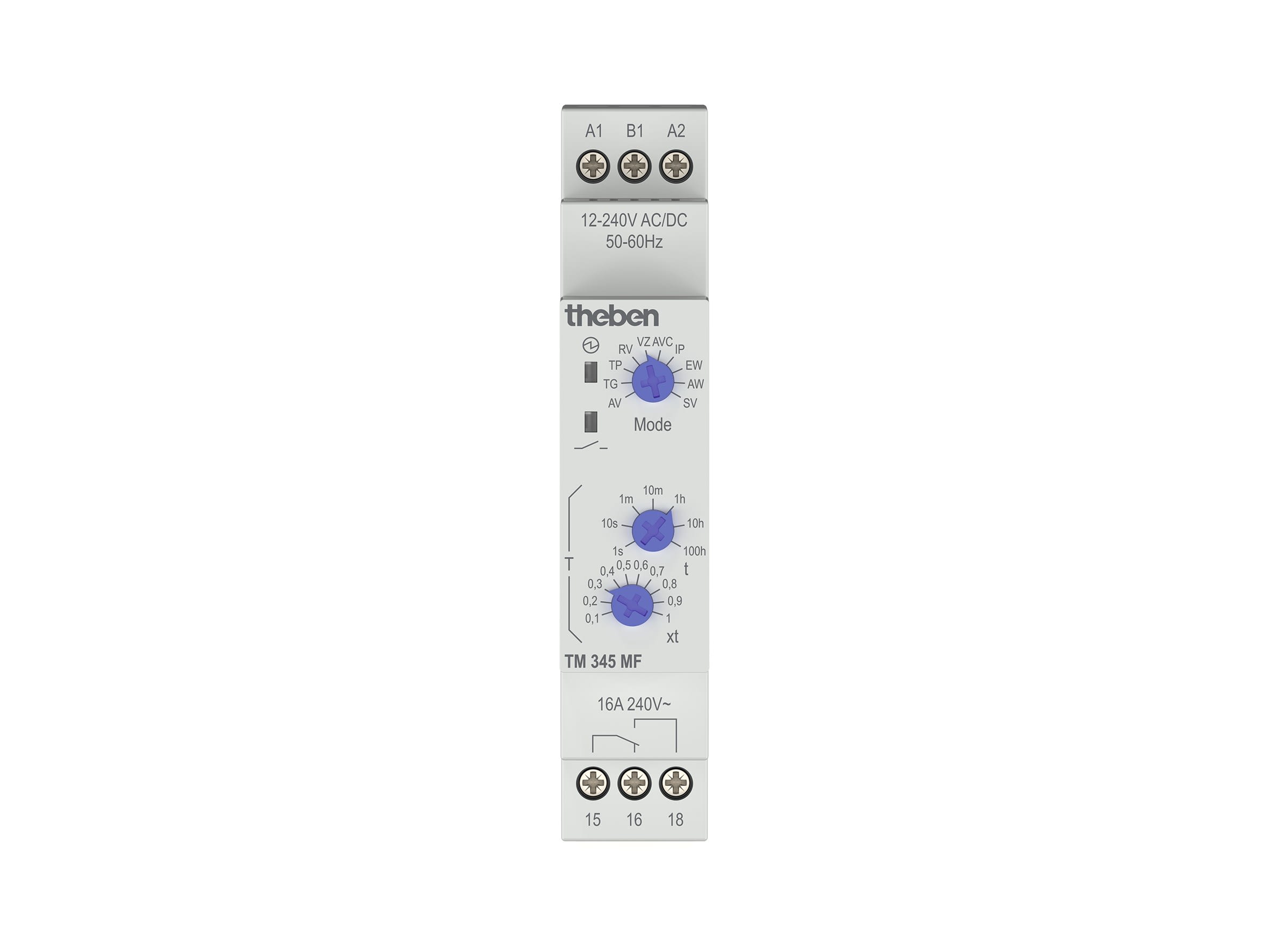 Theben - Relais multifonctions TM 345 MF. Alimentation 12VCC-230VAC