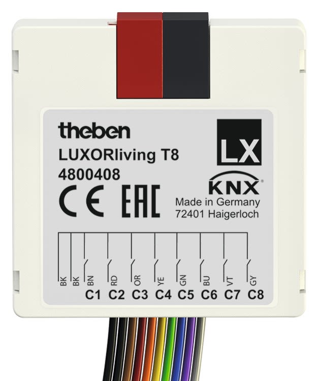 Theben - Interface pour bouton poussoir. 8 circuits. Gamme LUXORliving.