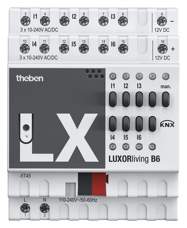 Theben - Module 6 entrées binaires LUXORliving B6. Multitension 10V-240V CA/CC