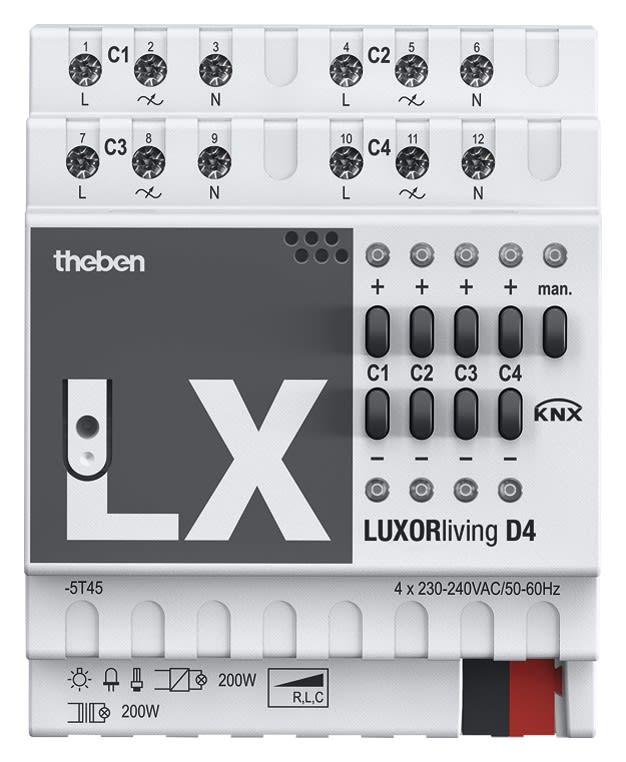 Theben - Actionneur variateur 4 circuits LUXORliving D4