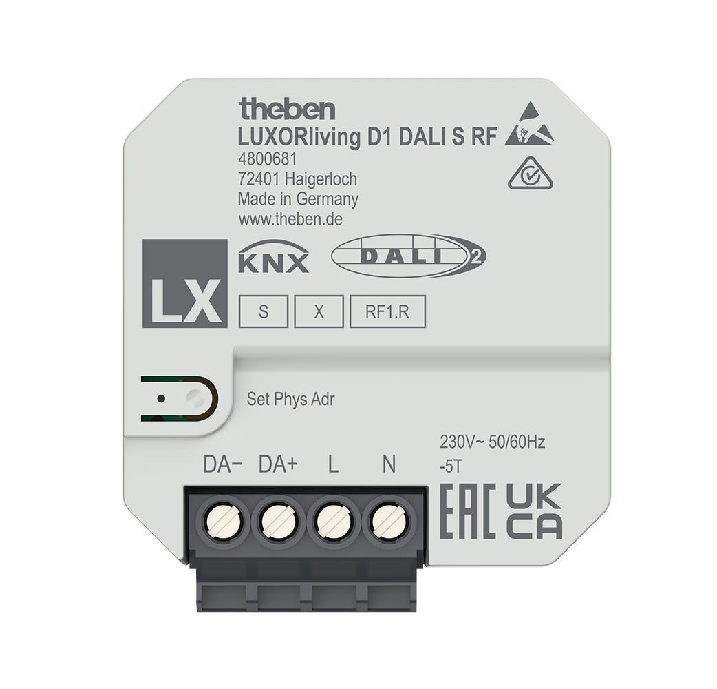 Theben - Actionneur DALI 1 voie encastré RF LUXORliving, Certifié DALI-2