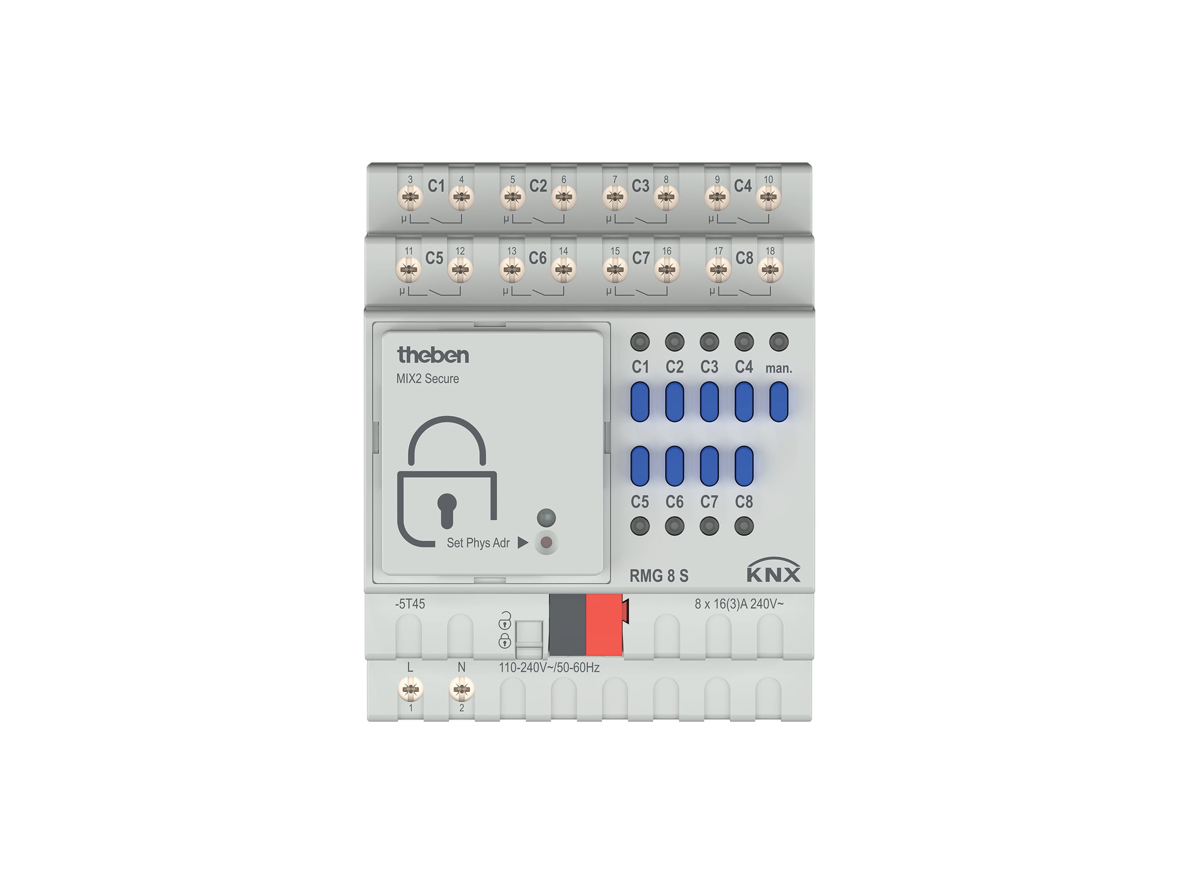 Theben - Actionneur 8 contacts tout ou rien serie mix RMG 8 S KNX