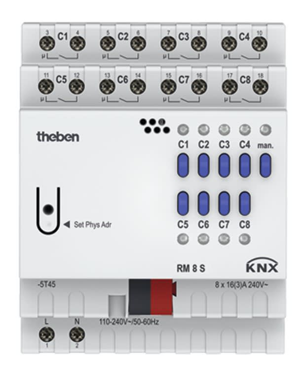 Theben - Actionneur 8 contacts tout ou rien RM 8 S KNX serie fix