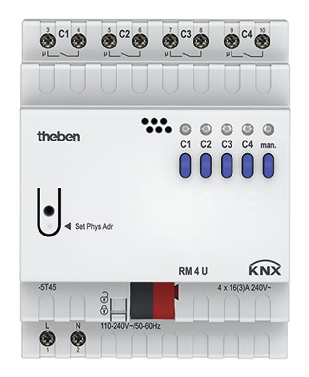 Theben - Module Actionneur commutation 4c + fonc logiques RM 4 U KNX