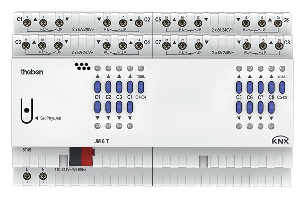 Theben - Actionneur volets 8 c JM 8 T KNX