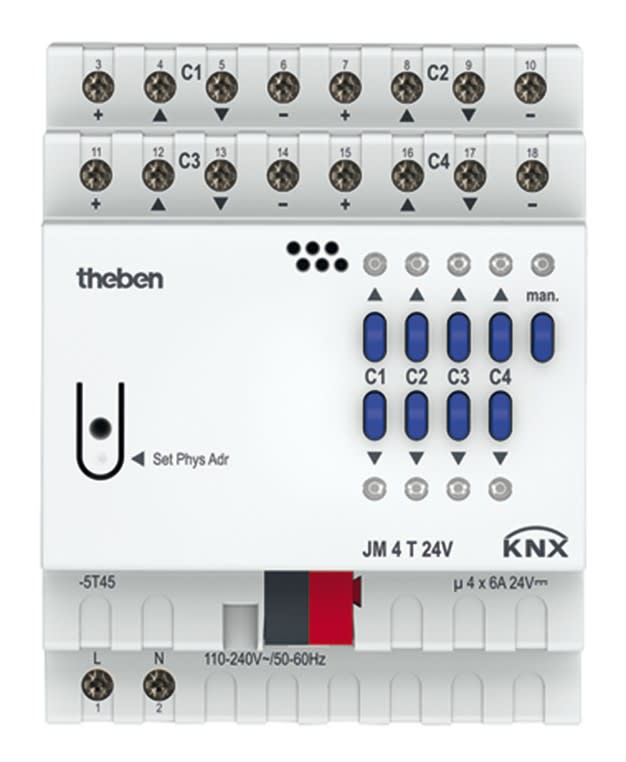 Theben - Actionneur volets 4 c JM 4 T 24v KNX