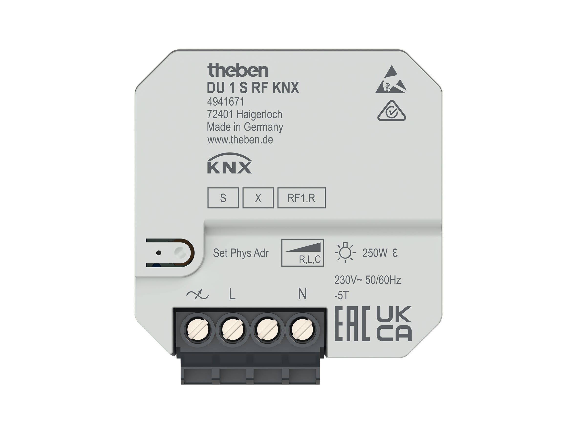 Theben - Actionneur de variation radio encastré à 1 X 250 W, KNX RF