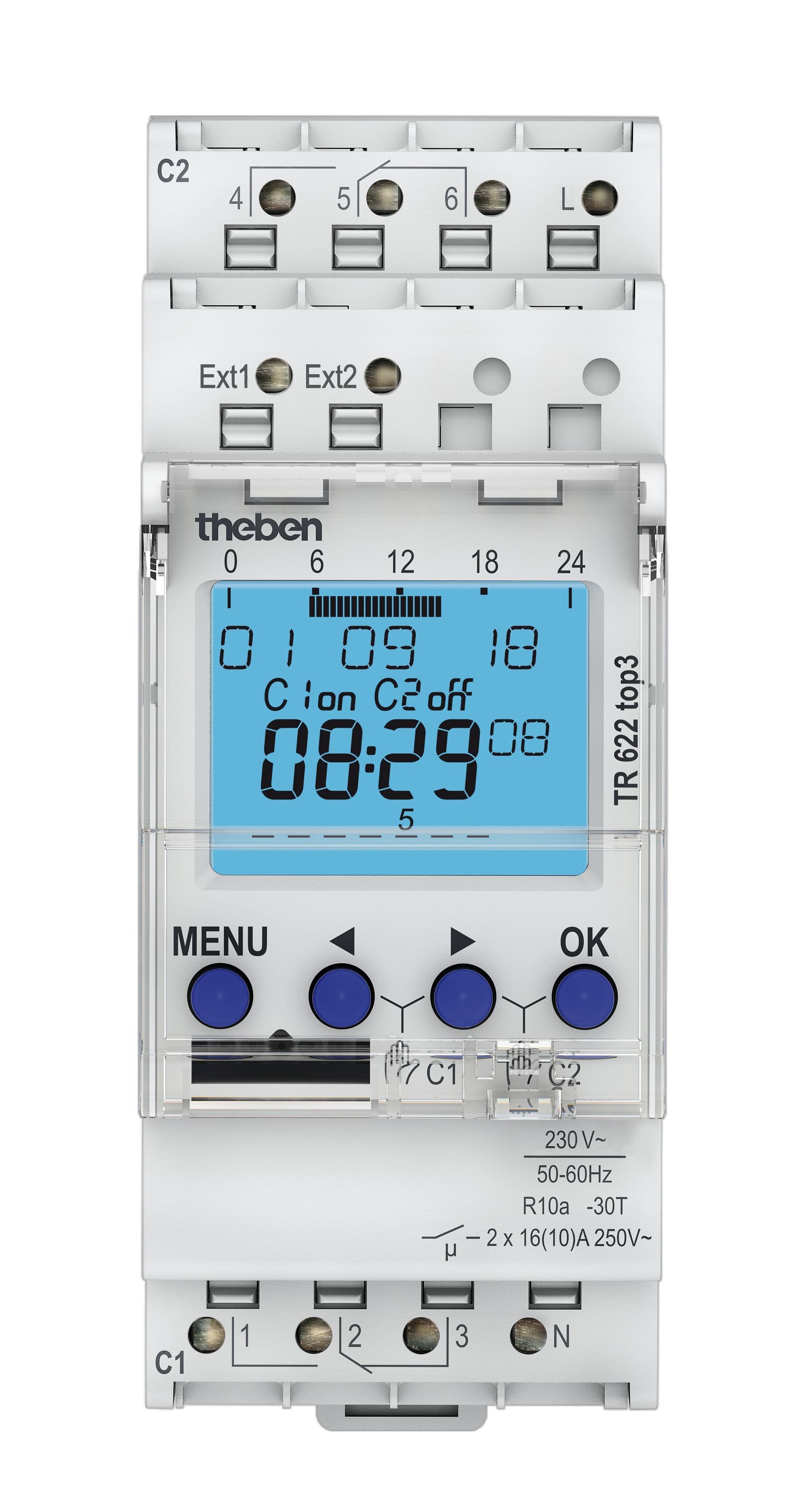 Theben - Horloge hebdomadaire digitale 24h 7j  2 Contacts + 2 entrées .Prog Obelisk top3
