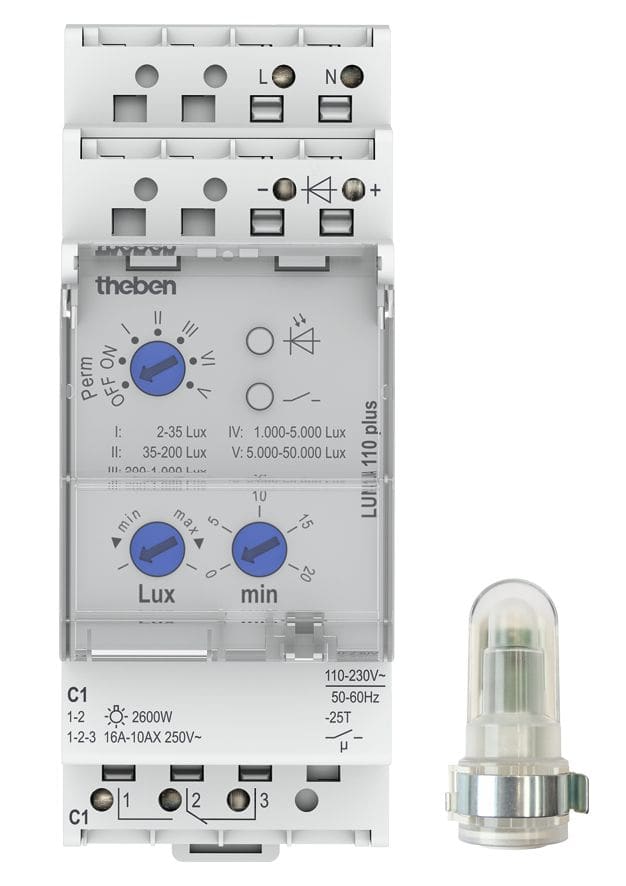 Theben - Interrupteur crépusculaire 2 à 50000 lux réglage analogique cellule saillie