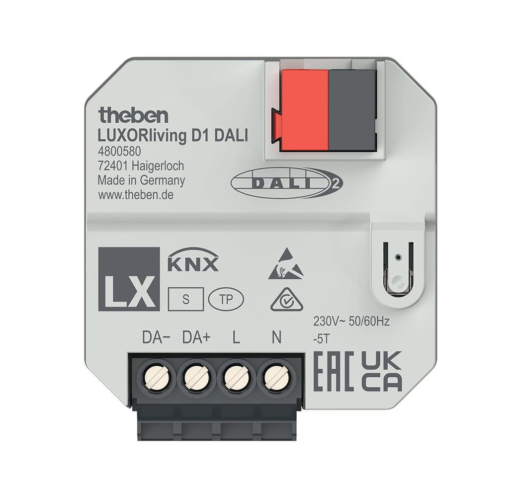 Theben - Actionneur DALI 1 voie encastré TP LUXORliving, Certifié DALI-2