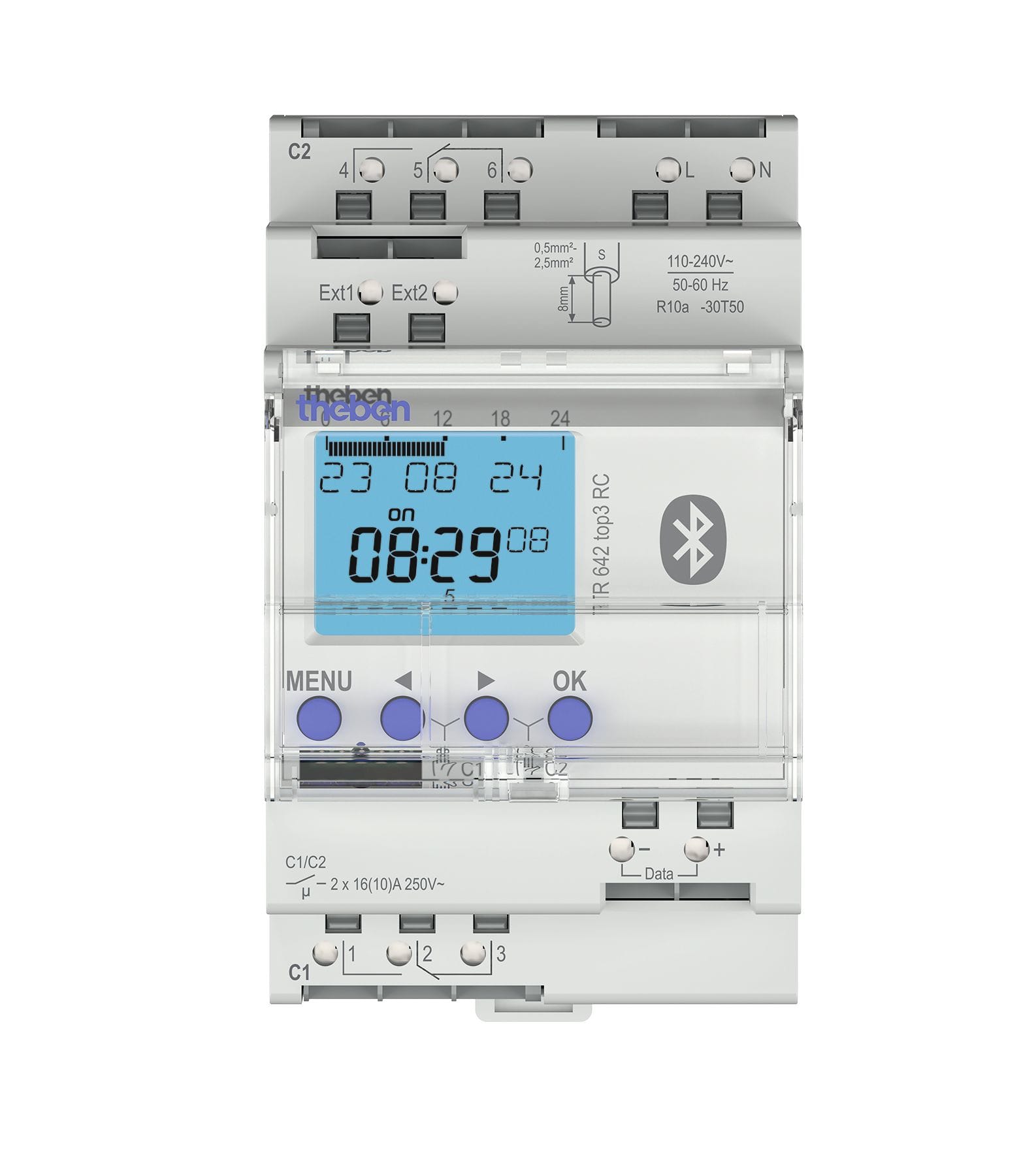 Theben - Horloge annuelle et astronomique digitale 2 contacts 230V Bluetooth intégré