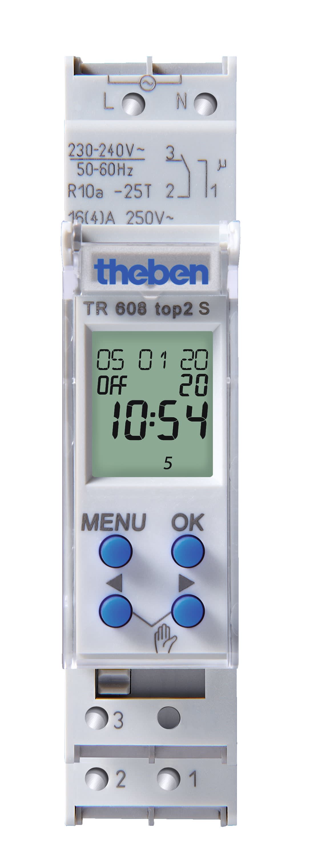 Theben - Horloge hebdomadaire digitale 1 module 24h 7j 1 c inv 56 pas de programmes