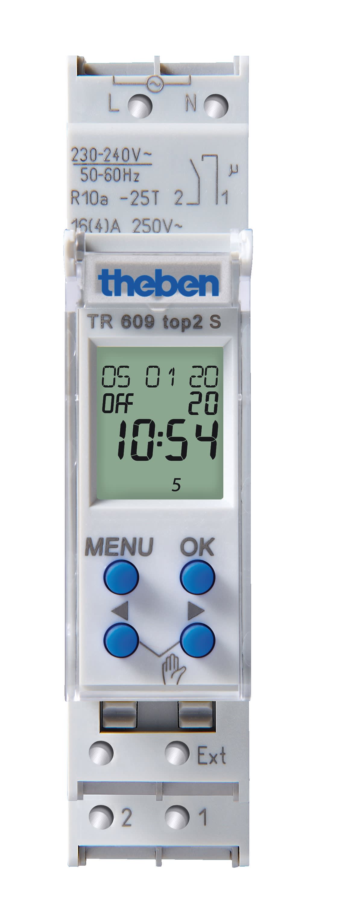 Theben - Horloge hebdomadaire digitale 1 module 24h 7j 1 c uni 84 pas de programmes