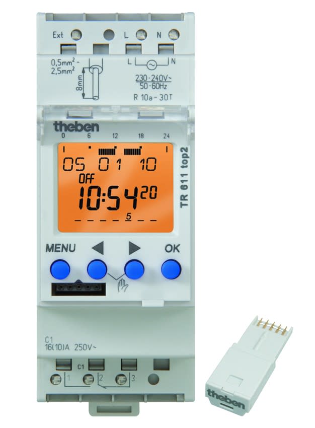 Theben - Horloge hebdomadaire digitale 24h 7j 2 modules 1c inv 230v 84 pas de programmes
