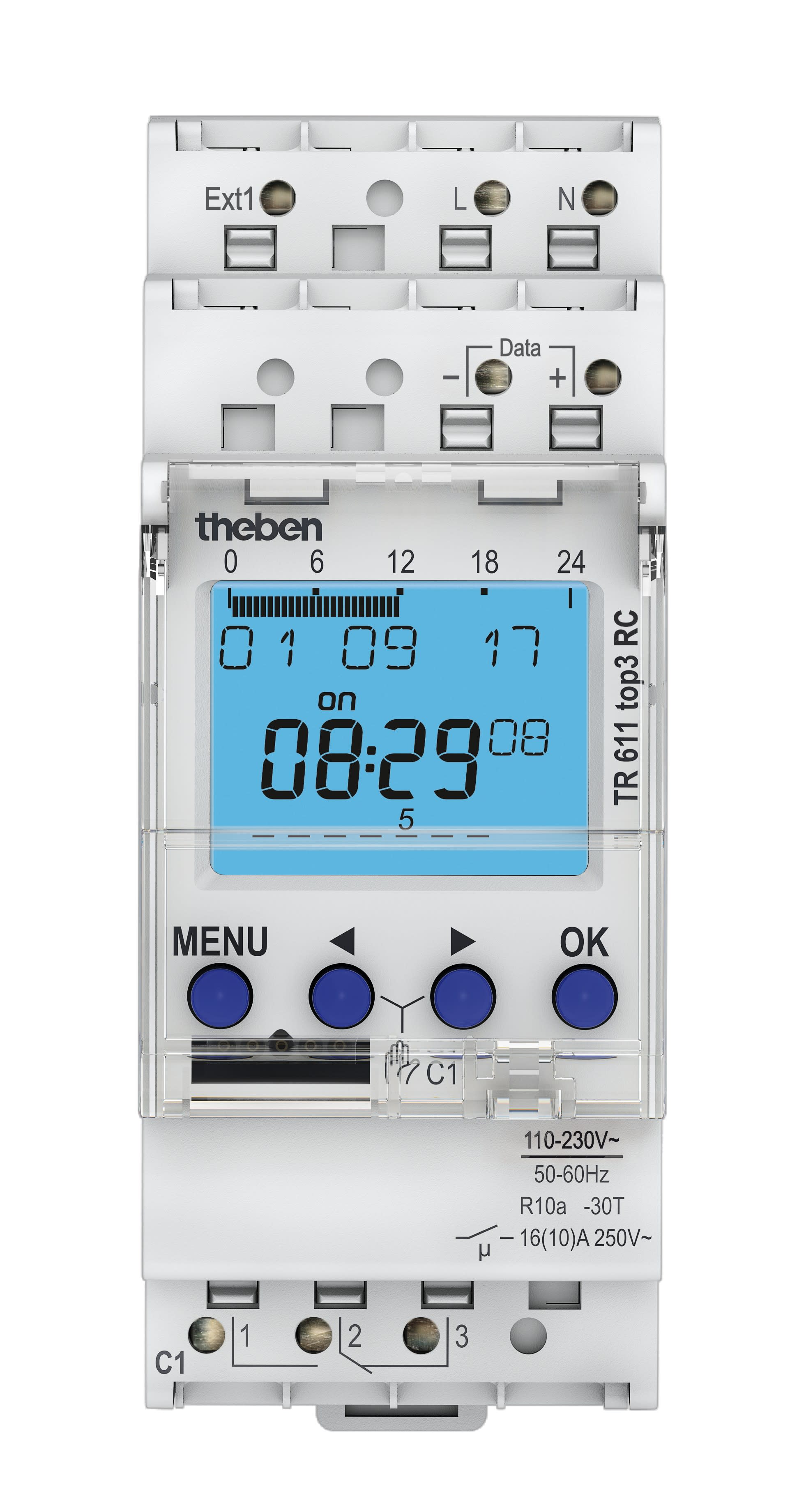 Theben - Horloge hebdomadaire digitale 24h 7j radio synchro