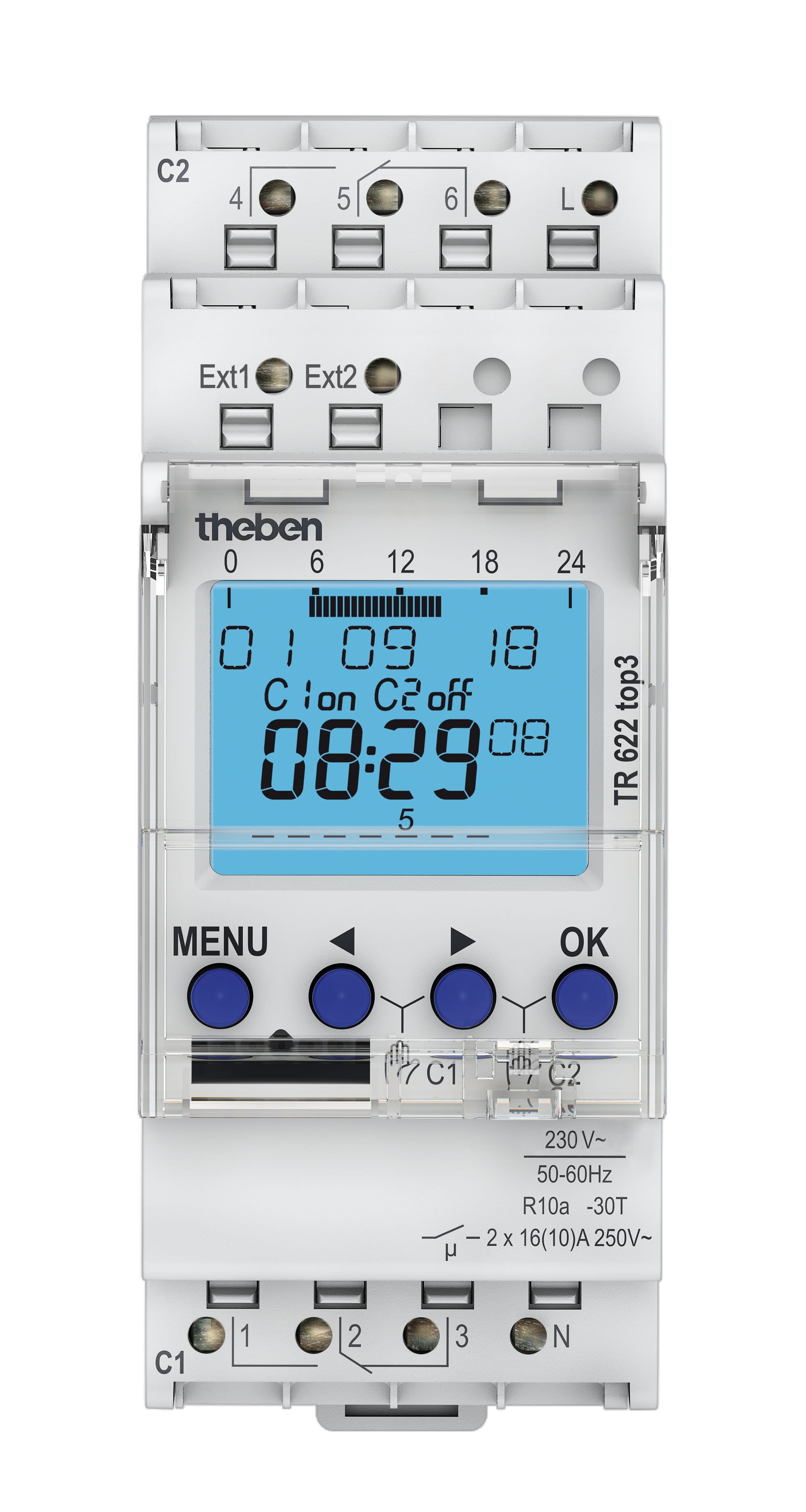 Theben - Horloge hebdomadaire digitale 24h 7j 2 Contacts + 2 entrées .Prog Obelisk top3