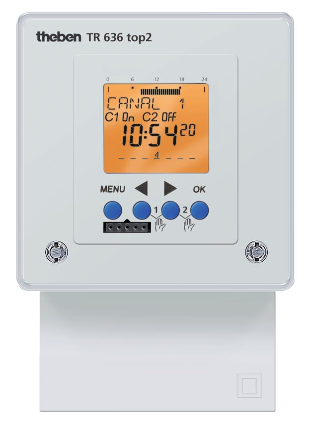 Theben - Horloge hebdomadaire digitale 2 C 7J 72X72 230V