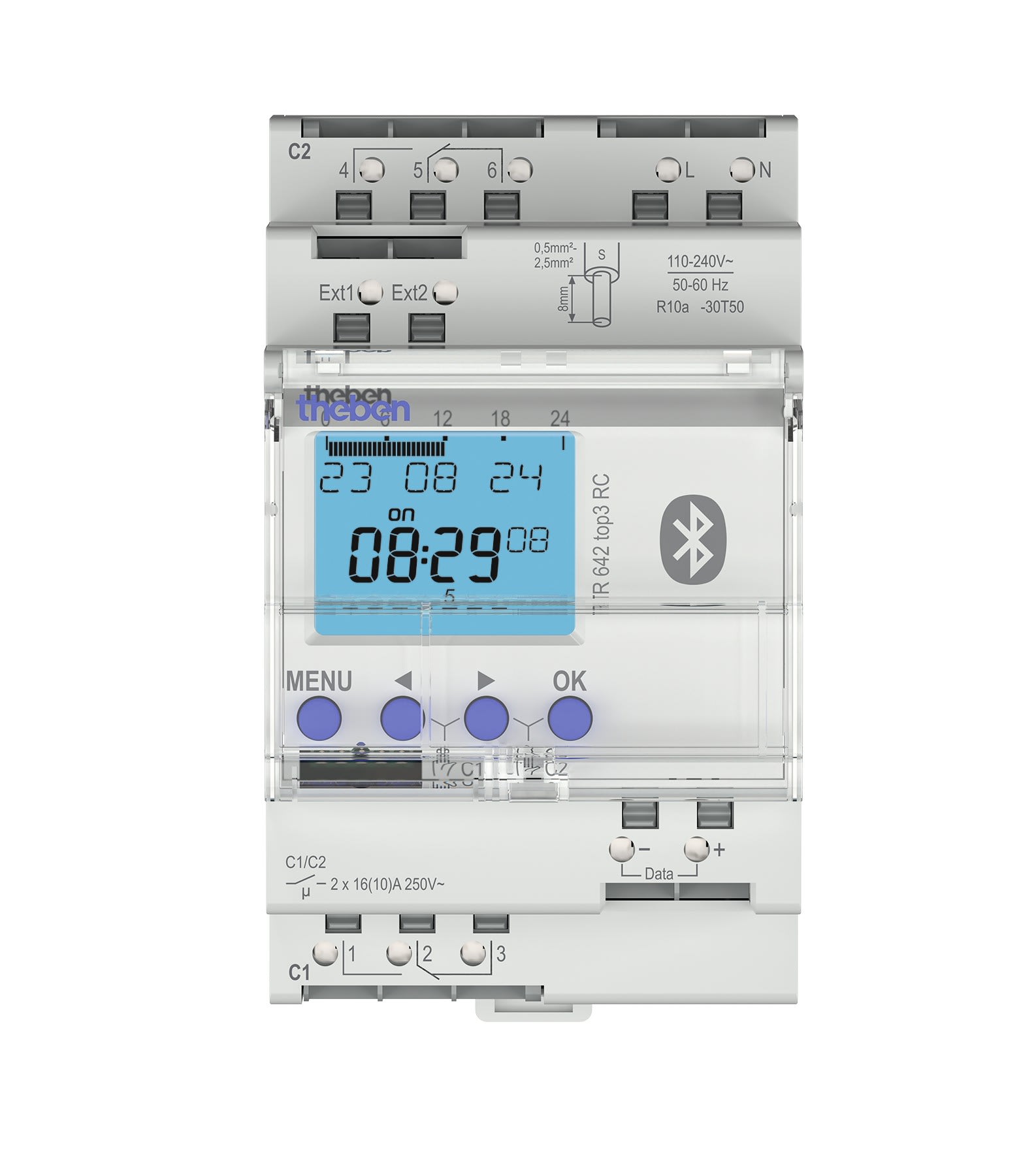 Theben - Horloge annuelle et astronomique digitale 2 contacts 230V Bluetooth intégré